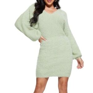 GUESS Adeline Long Sleeve Sweater Dress Green NWT Size Small
